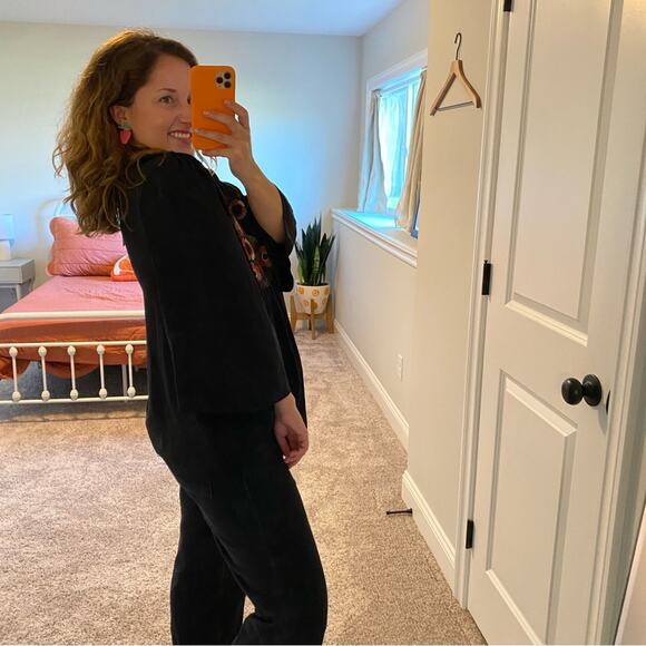 NWT Isabel Marant Black Silk Floral Embroidered Blouse 1 Small - Picture 4 of 16